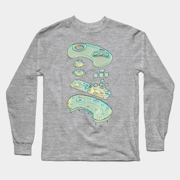 Exploded Joystick Long Sleeve T-Shirt by Bespired